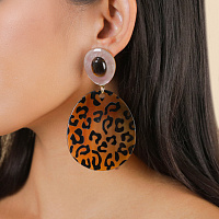 Клипсы Jaguar (Тигровый глаз, перламутр, рог, 9 см) 11-90440 Франция Nature Bijjoux