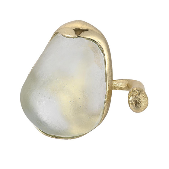 картинка Кольцо (ювелирная смола зеленая, г/п: золото, 3х2.4 см, регулируется) Греция Kalliope 022 01 067 ювелирный  магазин Калина являющийся официальным дистрибьютором в России 