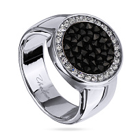 Кольцо Галактика (Кристаллы черные, г/п: родий, р.16.5) Uvelina SW00 0060R-280R-6