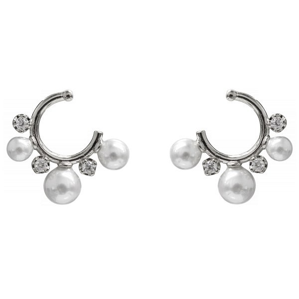 Серьги (Майорка, кристаллы: цирконий, г/п: родий, 1,8х1,9 см, 2 гр.) Испания Madreperla 020 02 084