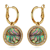 Серьги Амфитрита (гелиотис 15 мм белый, г/п: золото) Uvelina MG05 0005G-27E2