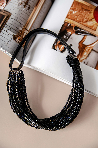 Колье-чокер Tutti (Богемское стекло, кожа) Италия Perfetto 