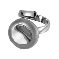 Кольцо (керамика серый, г/п: серебро, размер регул. D 1.9 см) Испания 01901029 Maximilianas 