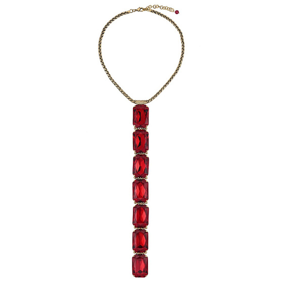 картинка Колье Valentino Rosso (кристалл красный, 49 см, 27.5х2.5 см) Италия Claudio Canzian 002 05 936 ювелирный  магазин Калина являющийся официальным дистрибьютором в России 