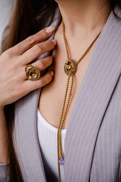 Кольцо (розовый, лунный кристалл) Италия Claudio Canzian 002 01 465