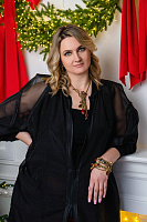 Колье Хромосомы (кристалл красный, графитовый, 48 см, 15,5х3 см) Италия Claudio Canzian 002 05 212