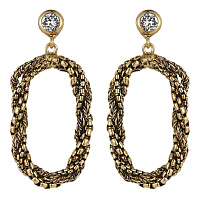 Серьги Цепи (кристаллы прозрачные 5.4х2.4см, 17 гр.) Италия Claudio Canzian  002 02 875