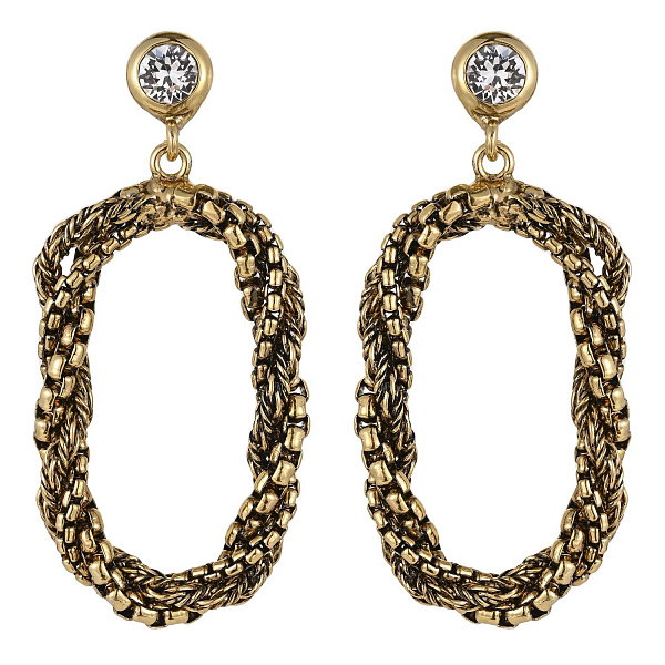 Серьги Цепи (кристаллы прозрачные 5.4х2.4см, 17 гр.) Италия Claudio Canzian  002 02 875