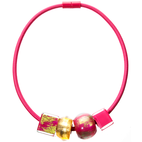 картинка Колье Bliss inspiration (фуксия, 4 шарма, 50 см) Голландия ZSISKA ювелирный  магазин Калина являющийся официальным дистрибьютором в России 