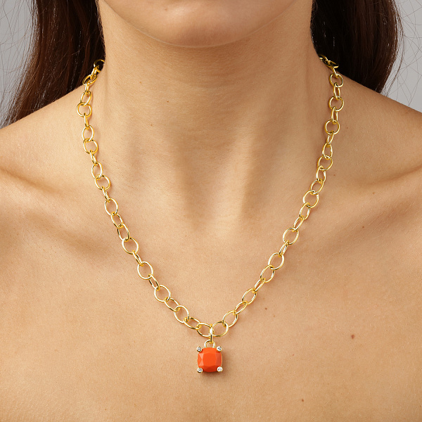 Колье RAMINA (кристалл оранжевый, прозрачный, г/п: золото, 45 см) Дания DYRBERG/KERN 460518