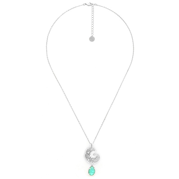 Колье WATER LILY (кристалл зеленый, 48 см,6,95 гр, г/п: серебро) 15--31863 Франция Ori-Tao