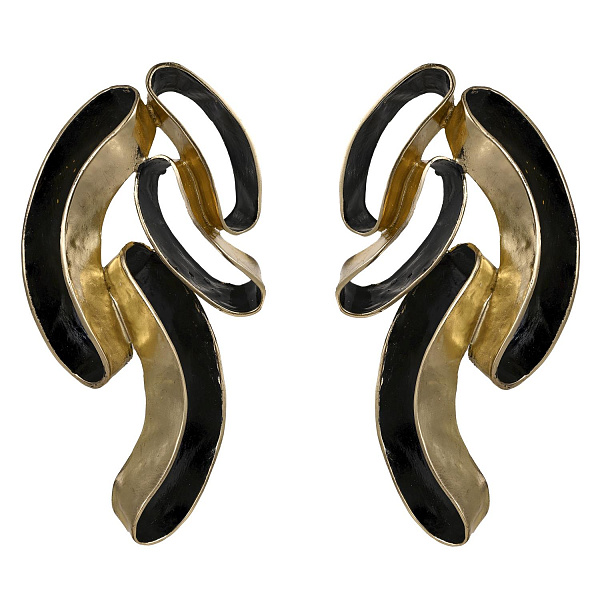 Серьги (г/п: золото, патина, 7,3х4 см, 34 гр) Греция Kalliope 002 02 006