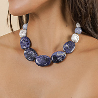 Колье Arctique (аквамарин,говлит,содалит,г/п:серебро,42 см) 15-43411 Франция Nature Bijoux