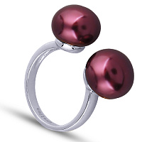 Кольцо 18 (Майорка 12 мм бургунди, г/п: родий) Испания  MG01 0013R-16R-8