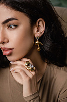 Серьги (кристалл прозрачный, 5.3х3.2 см) Италия Claudio Canzian 002 02 908