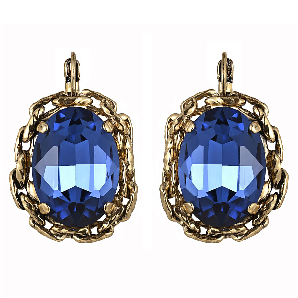 Серьги (Кристалл синий, 3х1,9 см, 12 гр.) Италия Claudio Canzian 002 02 822