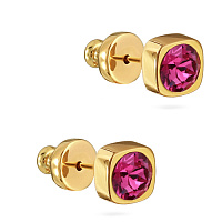 Пусеты Теннис (кристаллы фуксия, г/п: золото 4мм) Uvelina SW00 0001G-502E1