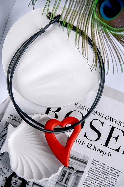 Колье Como черный/красная Италия ENZO BENZO 