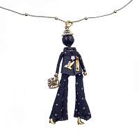 Подвеска (кукла Эллис в черном брючном костюме, золотистый) MIA-2408-CL5915 Франция MiAmelie