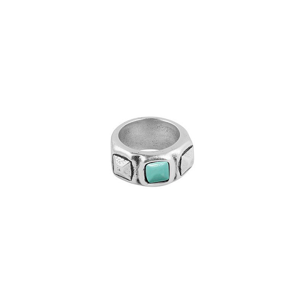 Кольцо 17,5р муранское стекло - бирюзовый , г/п: серебро 243502-51-3 Ciclon Kubik
