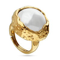 Кольцо old money (майорка белая 18 мм, г/п: золото,от 19 р регулируется) Uvelina MG05 0029G-01R-9