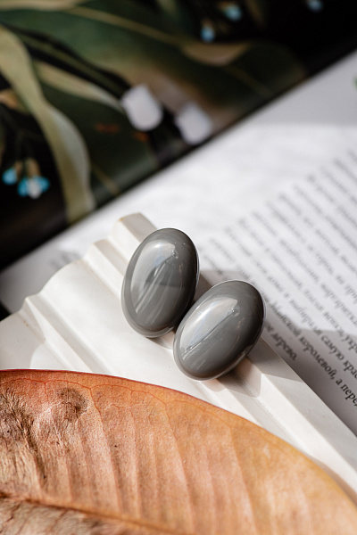 Пусеты Goccia серый Италия ENZO BENZO