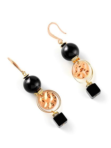 картинка Серьги (Жемчуг Majorca, кр.Preciosa, латунь. Г/п:золото) 20114670 Россия ювелирный  магазин Калина являющийся официальным дистрибьютором в России 