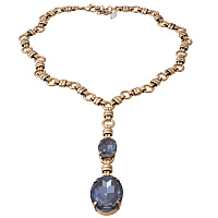 Колье (кристалл серый с голубым блеском, 50 см, 10,5х2 см) Италия Claudio Canzian  002 05 334