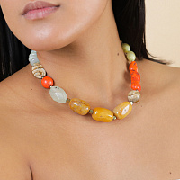 Колье Tivoli (Говлит, нефрит, яшма, тигровый глаз, 42+4 см) 15-43520 Франция Nature Bijjoux