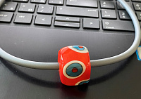 Колье Solo Кубик серый/оранжево/голуб. ENZO BENZO 