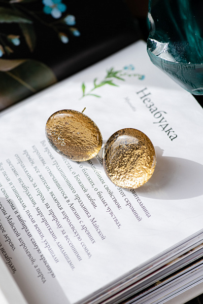 Пусеты Gold 1.3х1,3 см Италия ENZO BENZO 