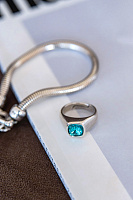 Кольцо Ciclon 16-17р  EMO513-36-9 (бирюзовый,г/п:серебро,регулируется) Испания 