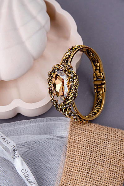 Браслет Франческа (Кристалл медовый, прозрачный, до 19 см) Италия Claudio Canzian  002 04 306