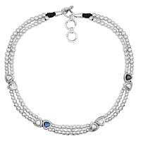 Колье Ciclon 251812-10 (кристалл прозрачный, графит, синий, г/п:серебро, 42+4 см) Испания Amarre