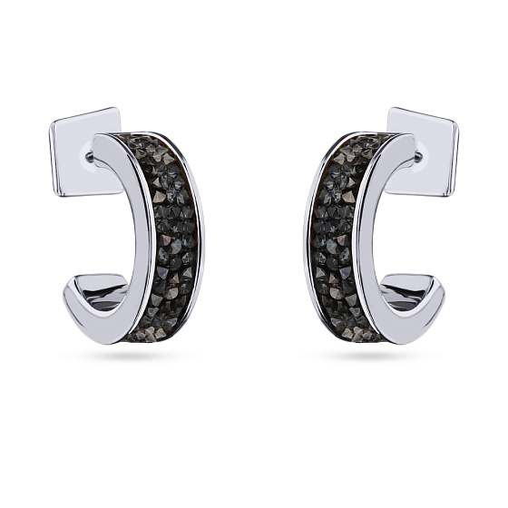 картинка Серьги Галактика (Кристаллы темно-серые, г/п: родий) Uvelina SW00 0070R-014E1 ювелирный  магазин Калина являющийся официальным дистрибьютором в России 