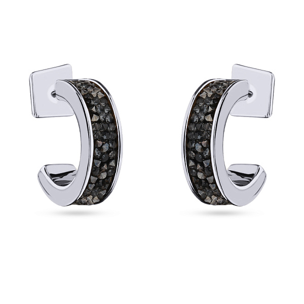 Серьги Галактика (Кристаллы темно-серые, г/п: родий) Uvelina SW00 0070R-014E1