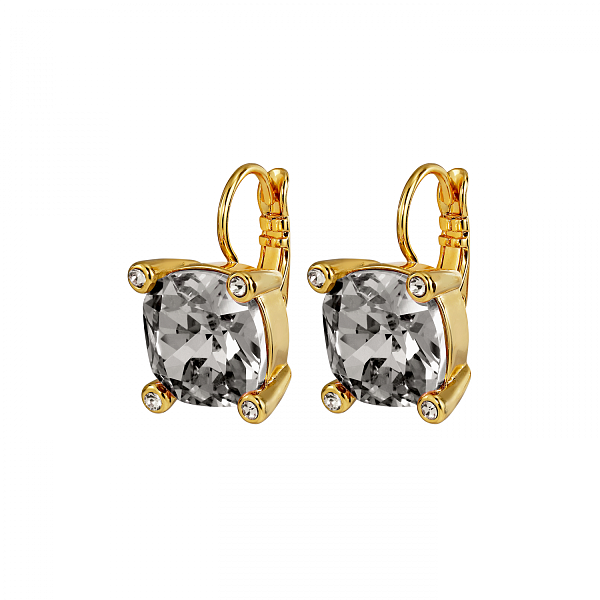 Серьги TANA (кристалл графит, прозрачный, г/п: золото, 1,2х1,2см) Дания DYRBERG/KERN 450115