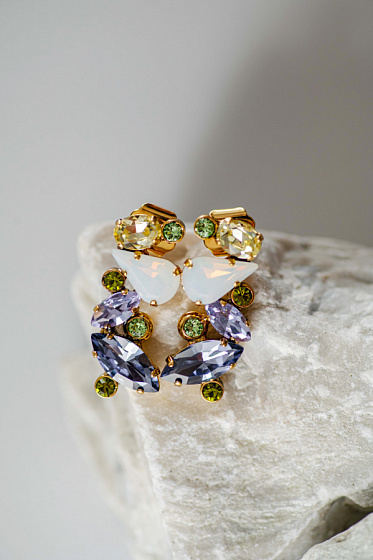 картинка Серьги (кристаллы разноцветные) Италия  Claudio Canzian 002 02 676 ювелирный  магазин Калина являющийся официальным дистрибьютором в России 