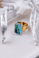 Кольцо Леденцы (кристалл бирюзовый, 1,7х1,3 см) Италия Claudio Canzian 002 01 255