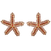 Серьги (кристалл розовый, персиковый, 3,6х3,6 см 14 гр.) Италия Claudio Canzian 002 02 817