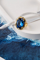 Кольцо (Кристалл синий, 1,8х1,3 см, регулируется) Италия Claudio Canzian 002 01 562