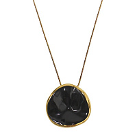 Колье (керамика,черный г/п: золото, длина 70 см,4.6х4.8 см) Испания  01905014