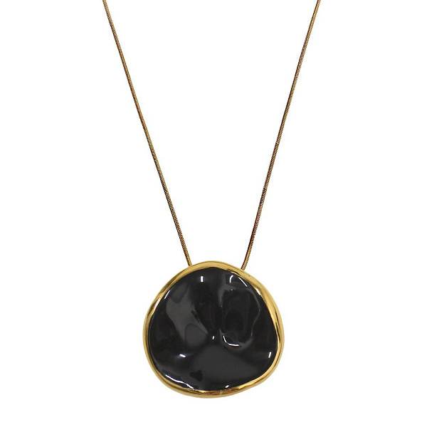 Колье (керамика,черный г/п: золото, длина 70 см,4.6х4.8 см) Испания  01905014