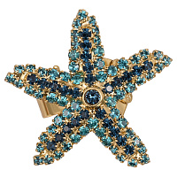 Кольцо (кристалл бирюзовый, синий, 3,7х3,4 см) Италия Claudio Canzian 002 01 559