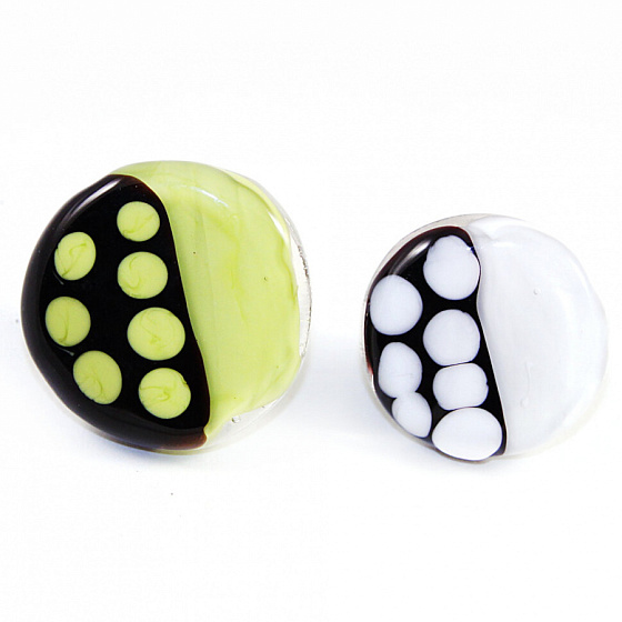 картинка Кольцо MURANO  к-8 таблетка бел/салат Италия ювелирный  магазин Калина являющийся официальным дистрибьютором в России 