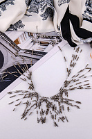 Колье Фейерверк (Венецианский бисер: бежево-серый, г/п: серебро) Италия Perfetto