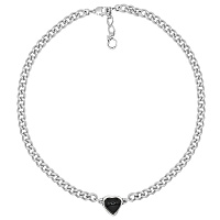 Колье муранское стекло - черный, г/п: серебро, 45+6 см, 241807-01 Испания Ciclon New Cuore