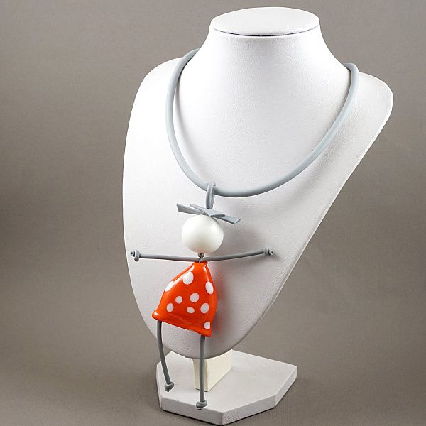 Колье MURANO подружка Горох красное платье Италия