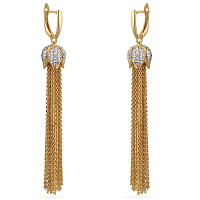 Серьги Тюльпан (белый фианит, г/п: золото) Uvelina NR73 0205G-51E