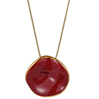 Колье (керамика бордо, г/п: золото, длина 60 см, 5х4.7 см) Испания  01905014 Maximilianas